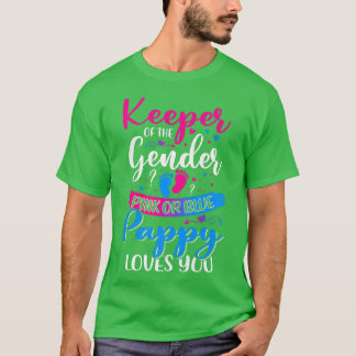 Pink Or Blue Pappy Loves You Keeper Gender Reveal  T-Shirt