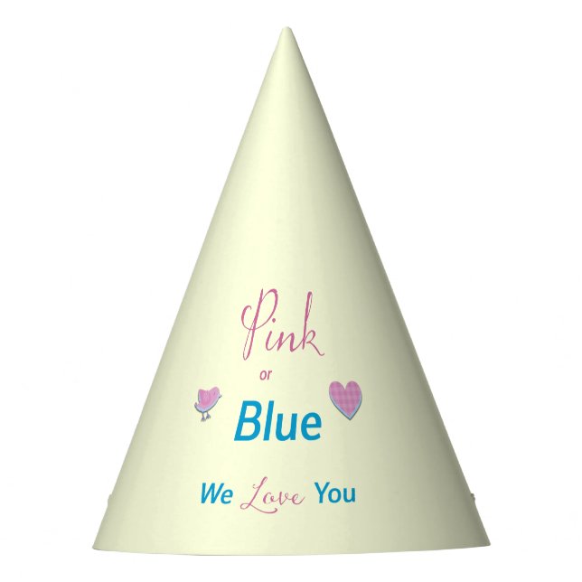 Pink or Blue Party Hat (Front)