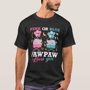 Pink Or Blue Pawpaw Loves You Elephant Baby Gender T-Shirt