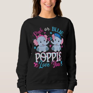 Pink Or Blue Poppie Loves You Elephants Baby Gende Sweatshirt