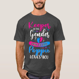 Pink Or Blue Poppie Loves You Keeper Gender Reveal T-Shirt