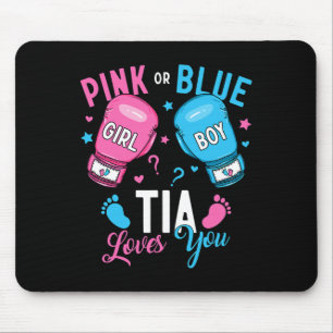 Pink Or Blue Tia Loves You Boxing Gender Reveal Pa Mouse Pad