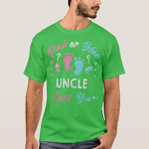 Pink Or Blue Uncle Loves You Gender Reveal Vintage T-Shirt
