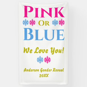 Pink Or Blue, We Love You! Gender Reveal Banner