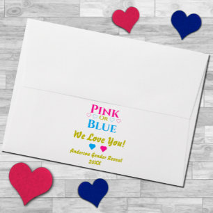 Pink Or Blue, We Love You! Gender Reveal Envelope
