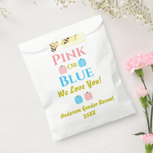 Pink Or Blue, We Love You! Gender Reveal Favour Bags