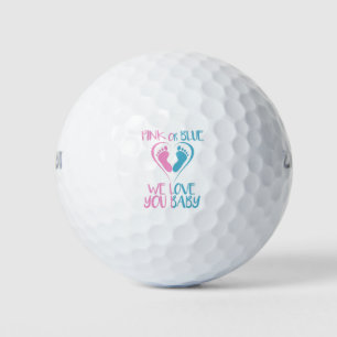 Pink Or Blue We Loves You Baby Gender Reveal Gift Golf Balls