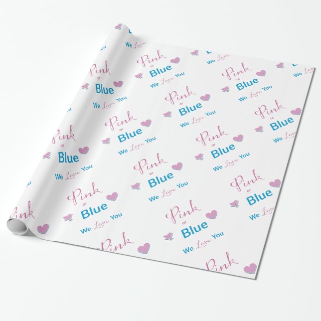 Pink or Blue Wrapping Paper (Unrolled)