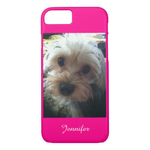 Pink or CHOOSE YOUR COLOR Adorable Yorkie, Custom Case-Mate iPhone Case