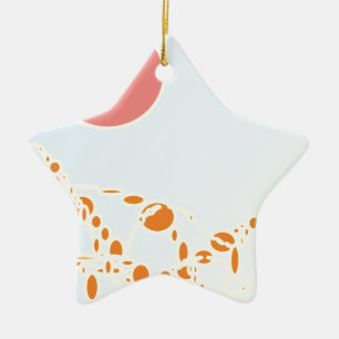 pink & orange 1276 abstract art ceramic tree decoration