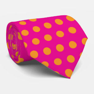 Pink Orange Abstract Patterns Polka Dot Gift Favou Tie