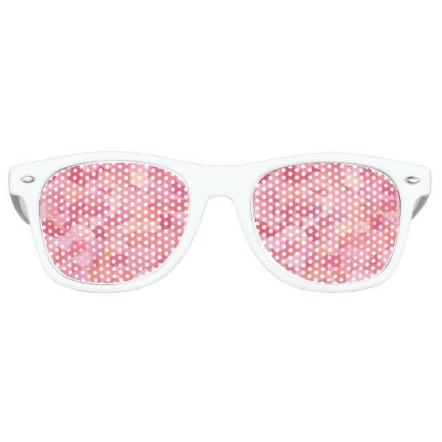 Pink Orange Abstract Seamless Pattern Retro Sunglasses (Front)