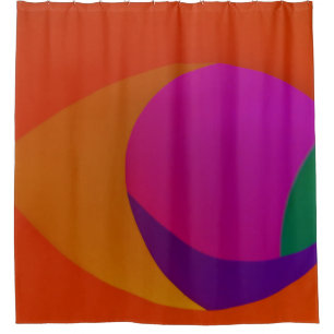 Pink, orange, and purple abstract art shower curtain