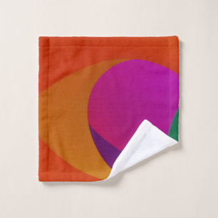 Pink, orange, and purple abstract art wash cloth