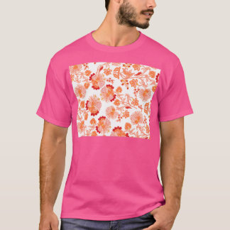 pink orange and red beutiful flower pattern design T-Shirt