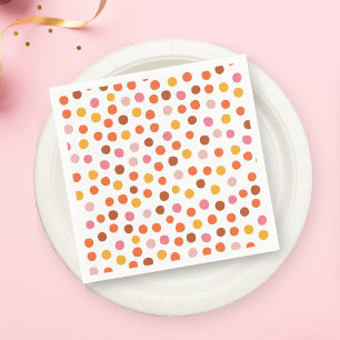 Pink, orange and yellow polka dots napkin