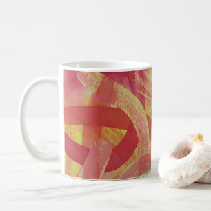 Pink, Orange, and Yellow Swipes Watercolor Mug