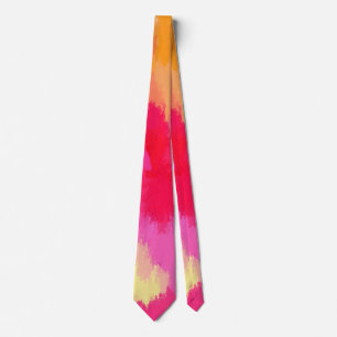 Pink, Orange and Yellow Watercolor Tie