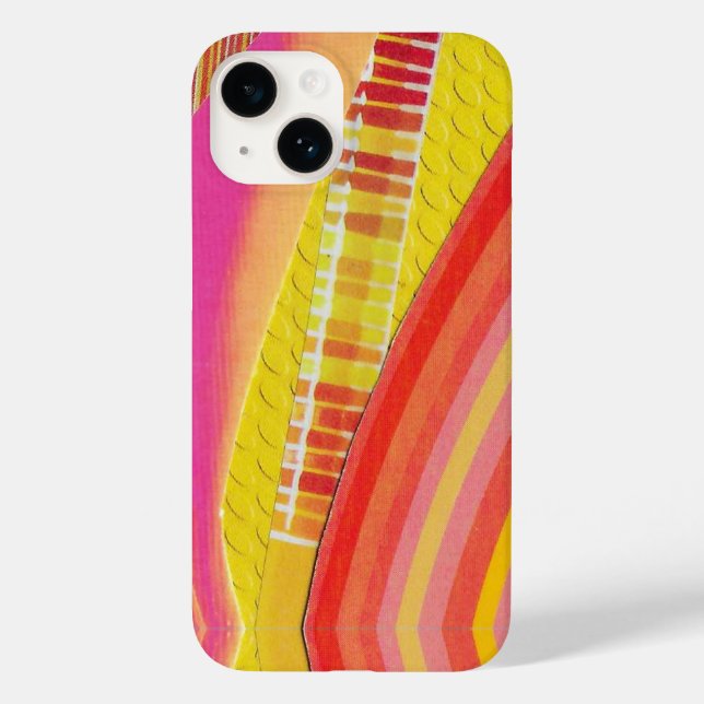 pink orange and yellow waves Case-Mate iPhone case (Back)