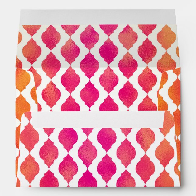 Pink & Orange Arabian Moroccan Glam Invitation Envelope (Back (Bottom))