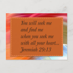 Pink Orange Blue Christian Bible Verse Postcard