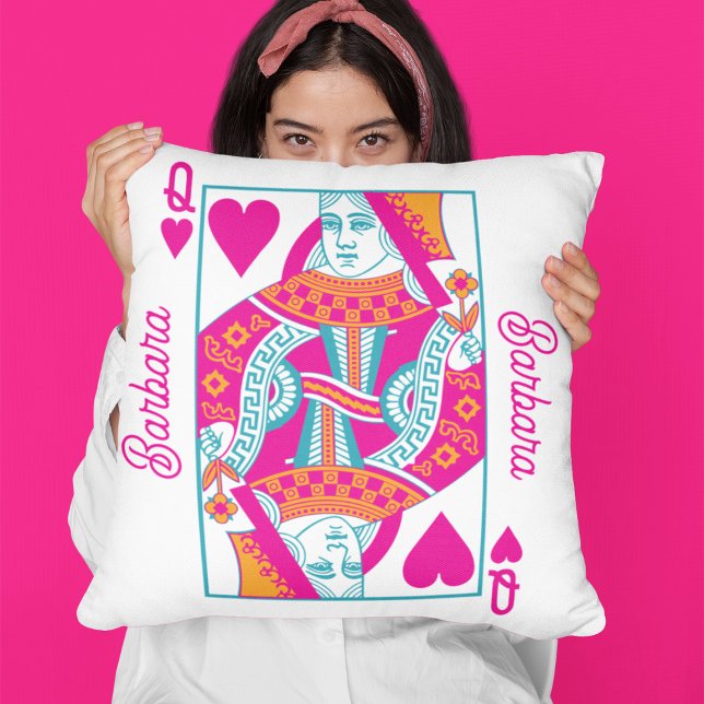 Pink Orange Blue Queen of Hearts Custom Cushion (Creator Uploaded)