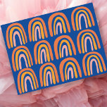 Pink Orange Blue Sweet Rainbow Pattern Postcard<br><div class="desc">Add your own text to the front and back,  or change the colours. Take a look at my shop for more!</div>