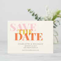 Pink Orange Bold Colourful Typography Wedding