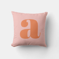 Pink Orange Bold Monogram Initial Letter Custom