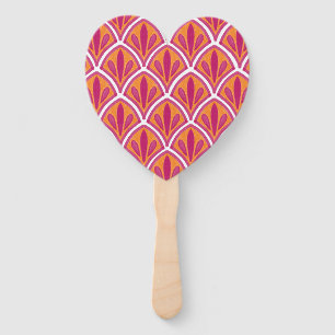 Pink & Orange Bright Colourful Wedding Program Hand Fan