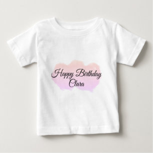 Pink orange clouds pastel happy birthday modern baby T-Shirt