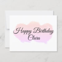 Pink orange clouds pastel happy birthday modern