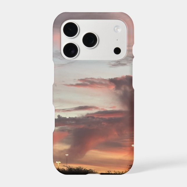 Pink Orange Cloudy Sunset iPhone Case (Back)