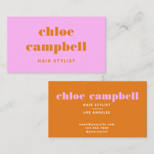 Pink & Orange, Colourful & Creative, Modern Business Card