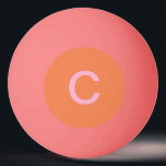 Pink Orange Custom Colour Monogram Initial Modern Ping Pong Ball<br><div class="desc">Designed with custom monogram initial text template in pink orange colours! You can change the colours and initials as you want! Makes a great gift or party favour for birthdays,  weddings,  bridal showers,  bachelorette party and more!</div>