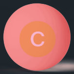 Pink Orange Custom Colour Monogram Initial Modern Ping Pong Ball<br><div class="desc">Designed with custom monogram initial text template in pink orange colours! You can change the colours and initials as you want! Makes a great gift or party favour for birthdays,  weddings,  bridal showers,  bachelorette party and more!</div>