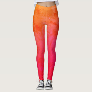 Pink, Orange Custom Leggings