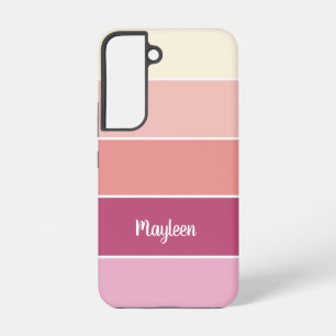 pink orange Custom Summer Color Block Stripes Samsung Galaxy Case