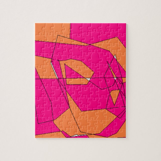 Pink Orange Digital Painting, Kids Art Jigsaw Puzzle (Vertical)