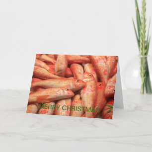 Pink/Orange Fish Merry Christmas Card