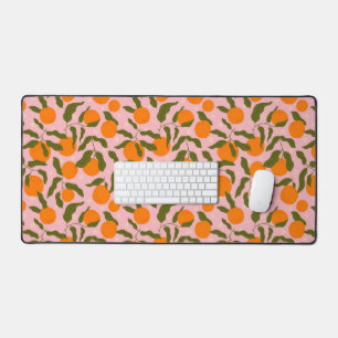 Pink orange fruit botanical aesthetic desk mat