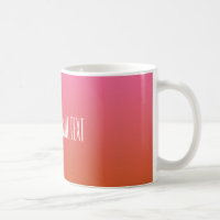 Pink Orange Gradient custom text mugs