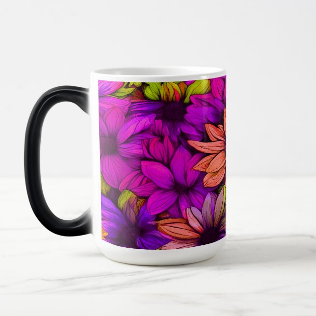 Pink Orange Green Purple Abstract -  Magic Mug (Left)