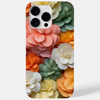 PINK ORANGE GREEN WHITE 3-D LOOK BEGONIA FLOWERS