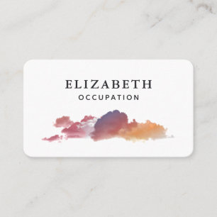 Pink Orange Grey Clouds Minimal Business Card