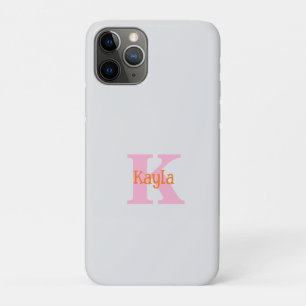 Pink Orange Grey Gray Girly Modern Custom Color  Case-Mate iPhone Case