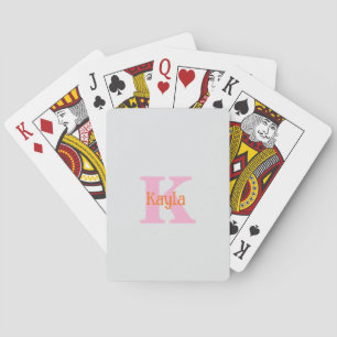 Pink Orange Light Grey Gray Custom Color Cool Playing Cards