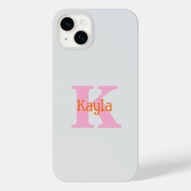 Pink Orange Light Grey Grey Custom Colour Cool Case-Mate iPhone Case (Back)