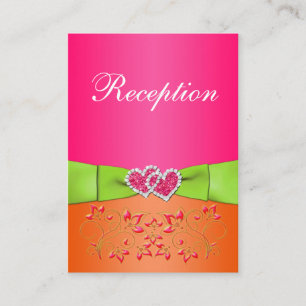 Pink, Orange, Lime Floral, Hearts Enclosure Card 2