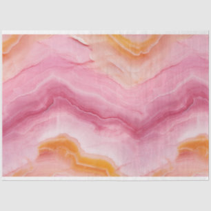 Pink Orange Marble Decoupage Tissue Paper